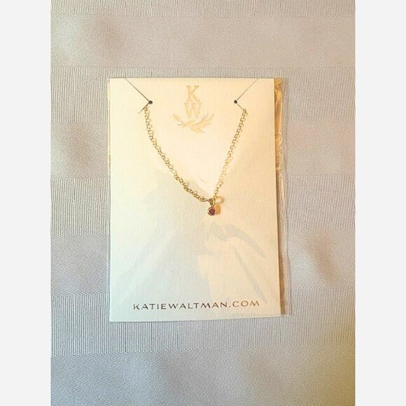 July Birthstone Necklace – Petite Ruby Pendant on Gold-Filled Chain - Picture 4 of 5